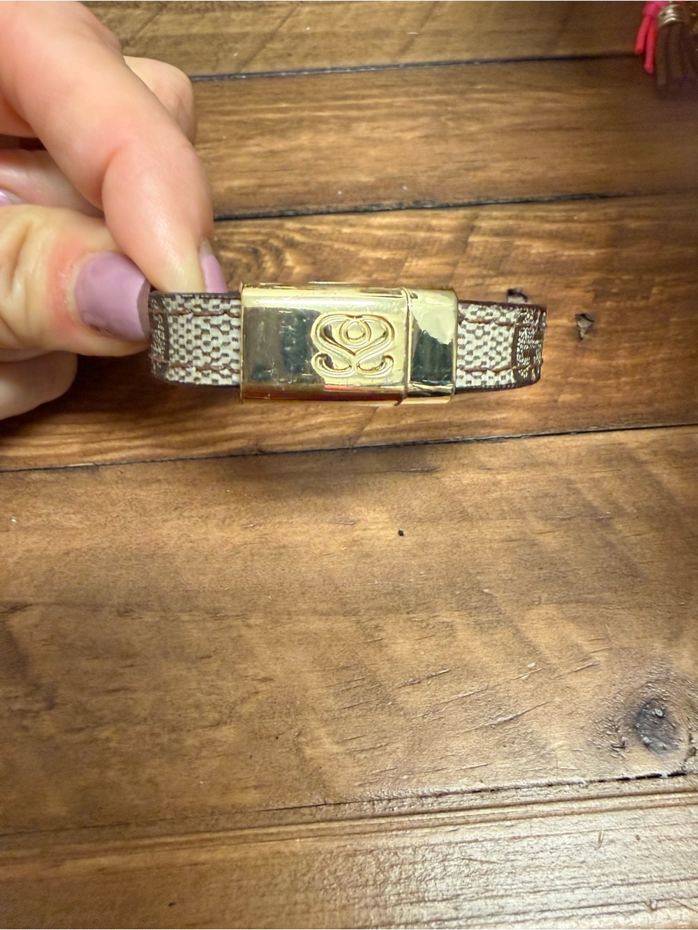 Authentic Gucci Brown Monogram Canvas Gracie Bracelet